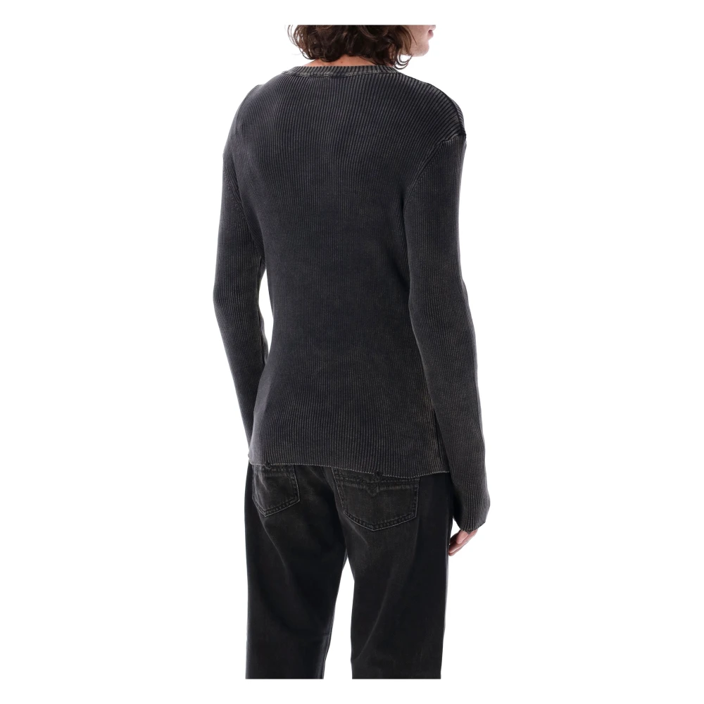 Diesel Zwart Gebreide Kleding Ss25 Ronde Hals Trui Black Heren