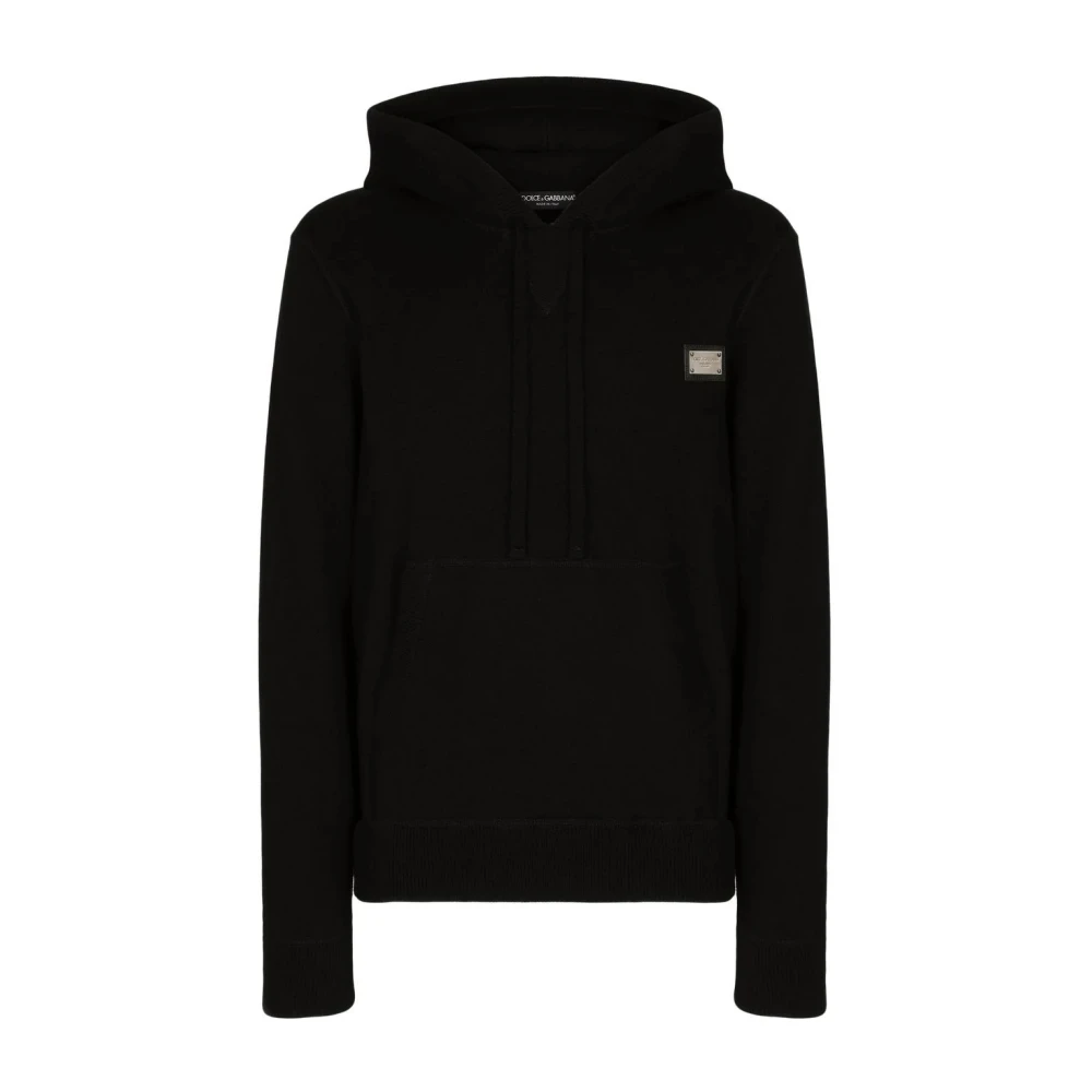 Dolce & Gabbana Zwarte Hoodie Truien Essentiële Stijl Black Heren
