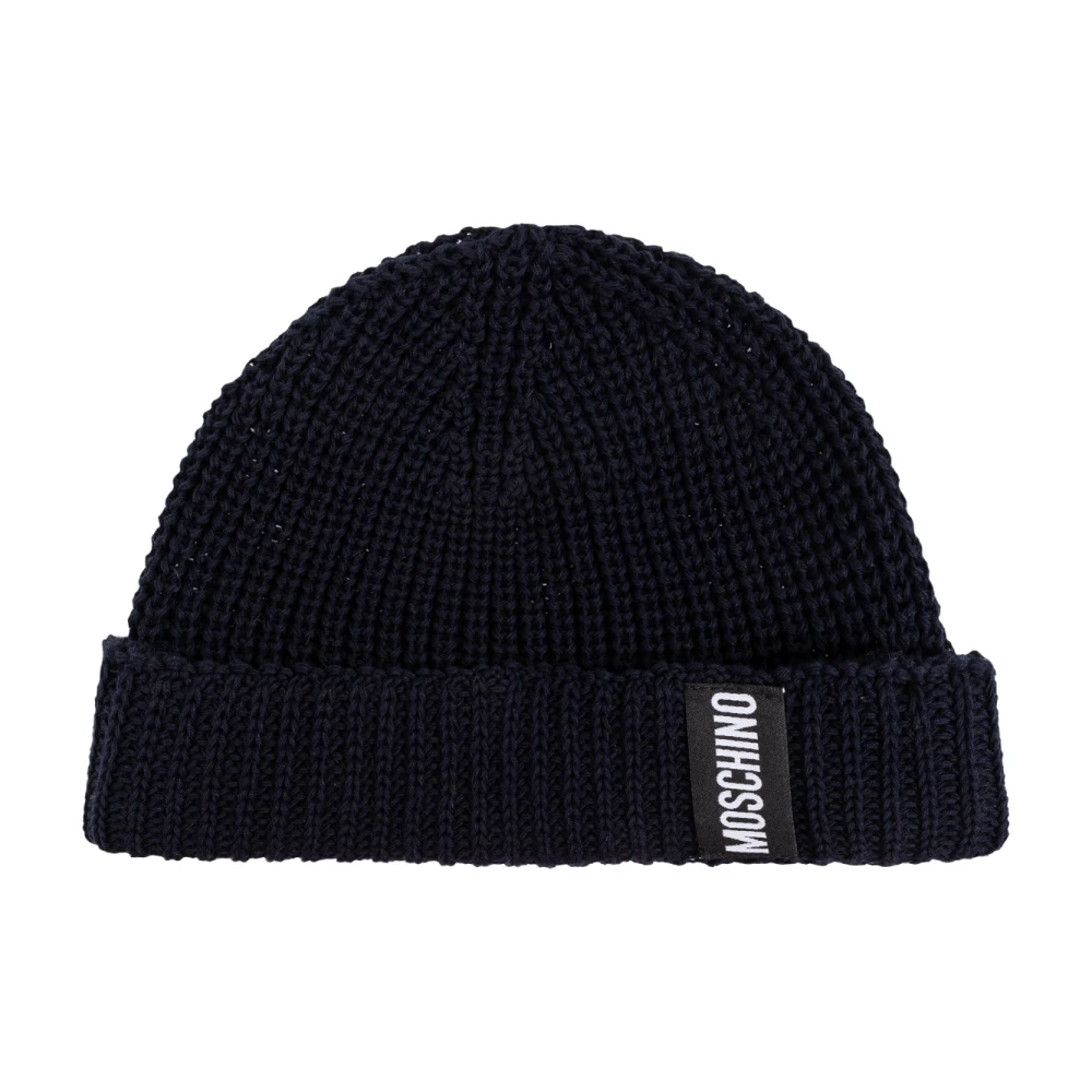 Moschino Katoenen pet met logopatch Black Unisex