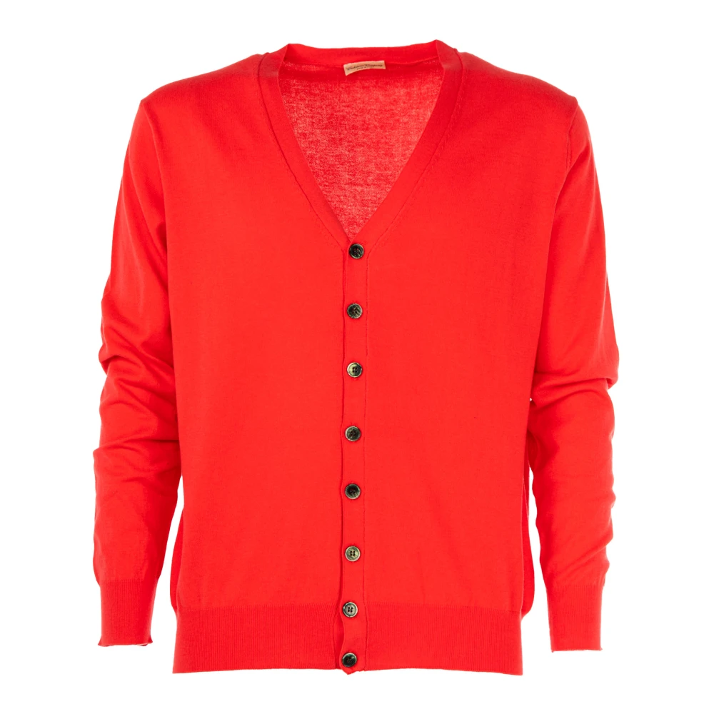 Cashmere Company Heren Geknoopte Vest Trui Red Heren