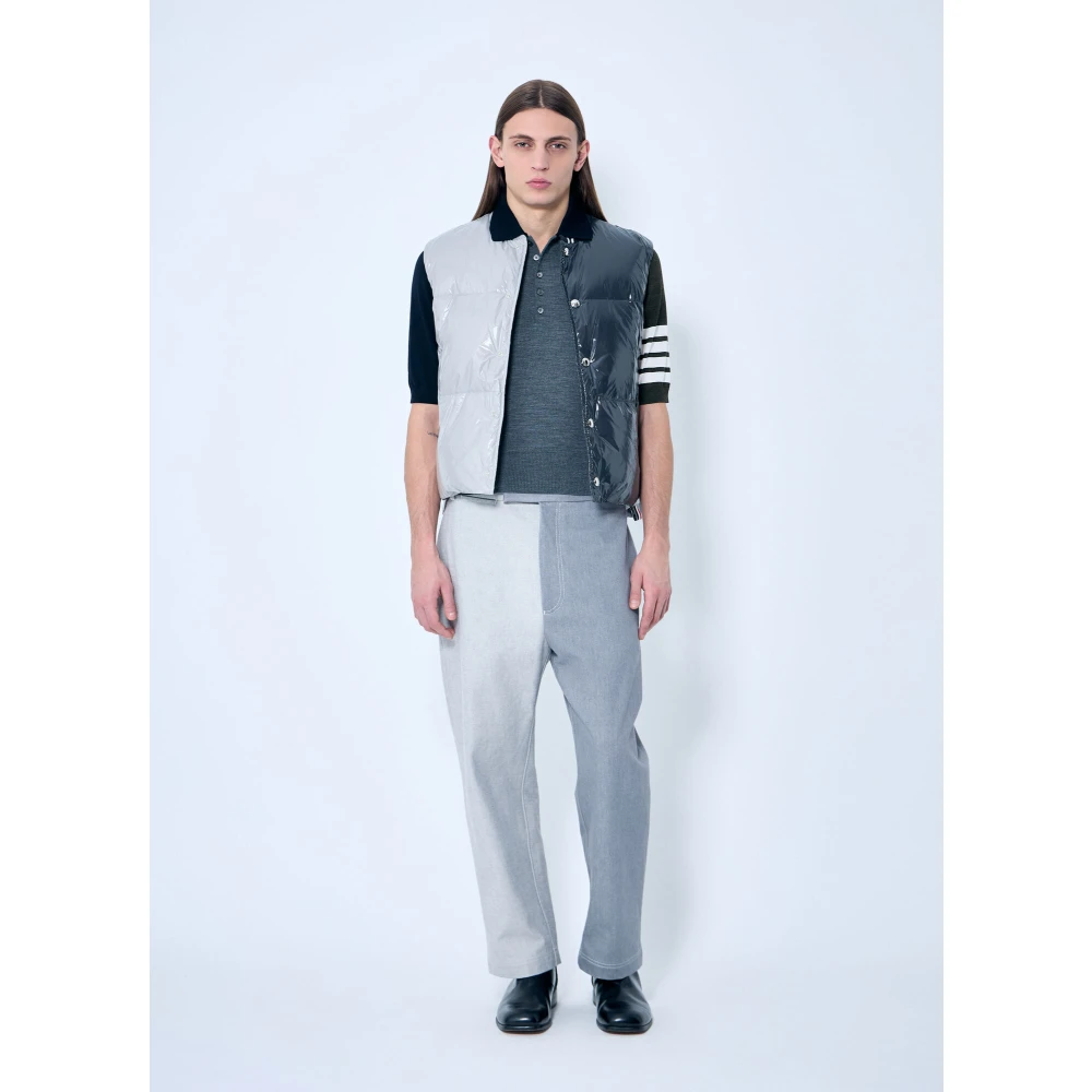 Thom Browne Hoogglans Contrast Dons Gilet Gray Heren