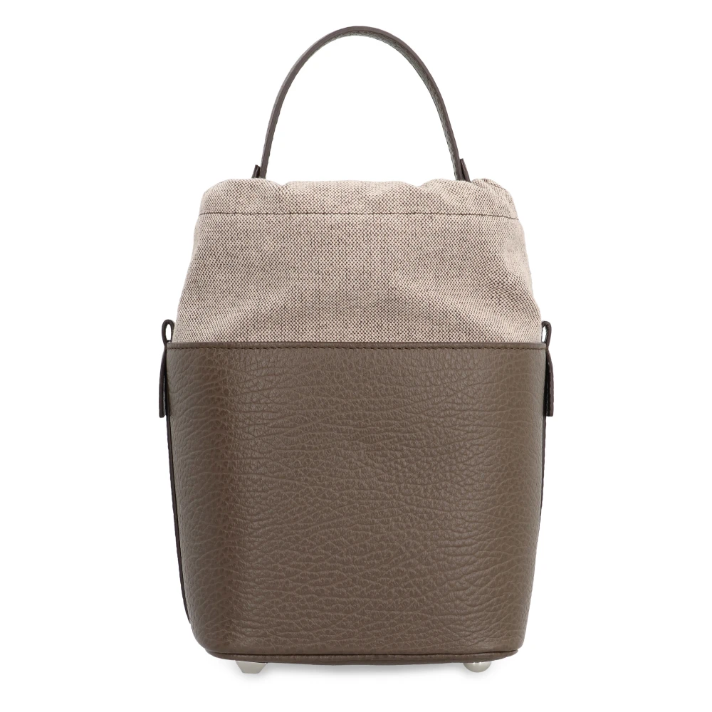 Maison Margiela Leren emmer tas met trekkoordsluiting Brown Dames