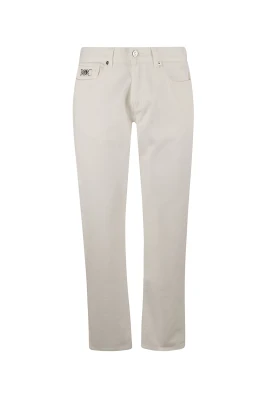 Vit Denim Byxor Icke-Stretch