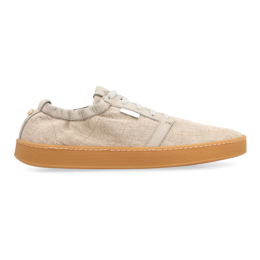 Volta Lage leren sneakers met rubberen zool Heren Schoenen Beige