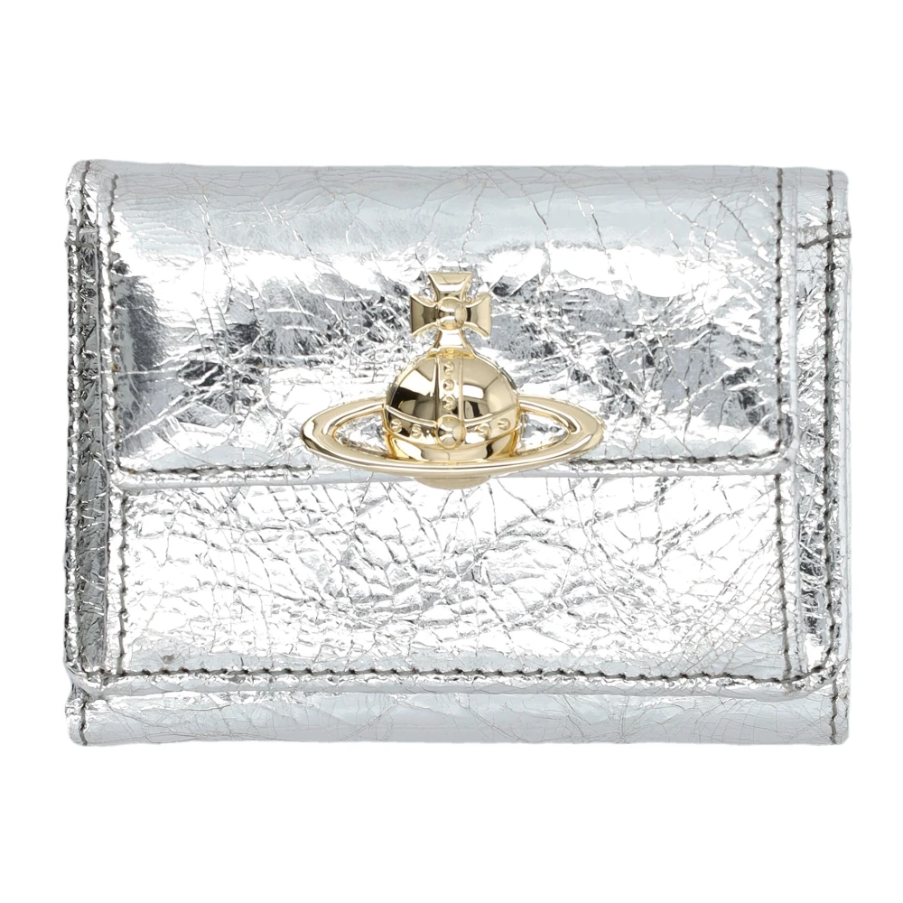 Vivienne Westwood Zilveren Kleine Flap Portemonnee Gray Dames
