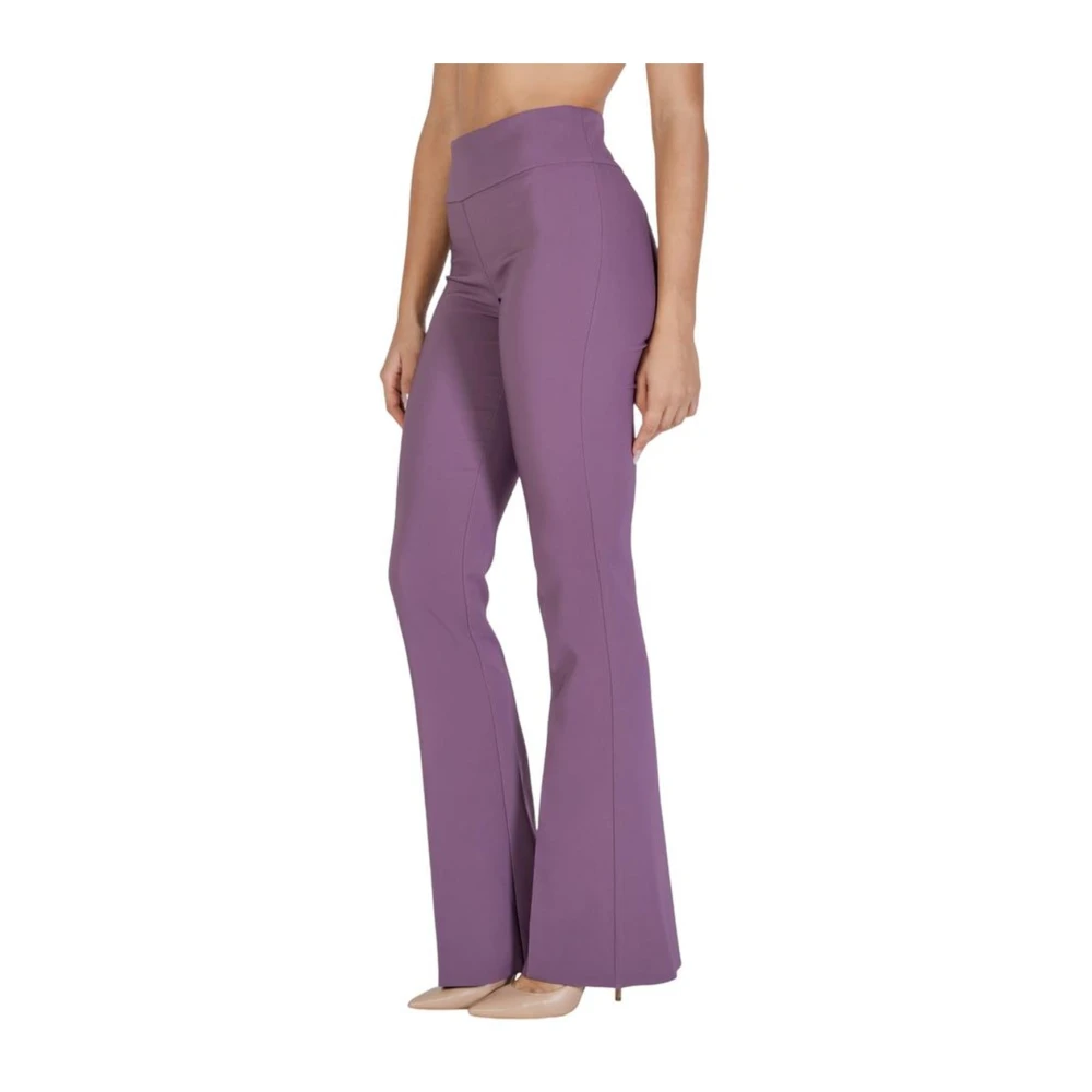 Sandro Ferrone Herfst Winter Dames Polyester Blend Broek Purple Dames