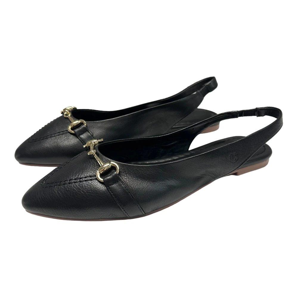 Carmela Leren Ballerina Schoenen met Accessoire Black Dames