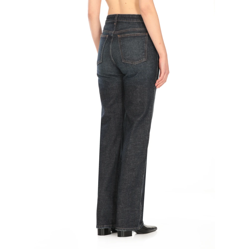 Khaite Blauwe Katoenen Jeans met Riemlussen Blue Dames