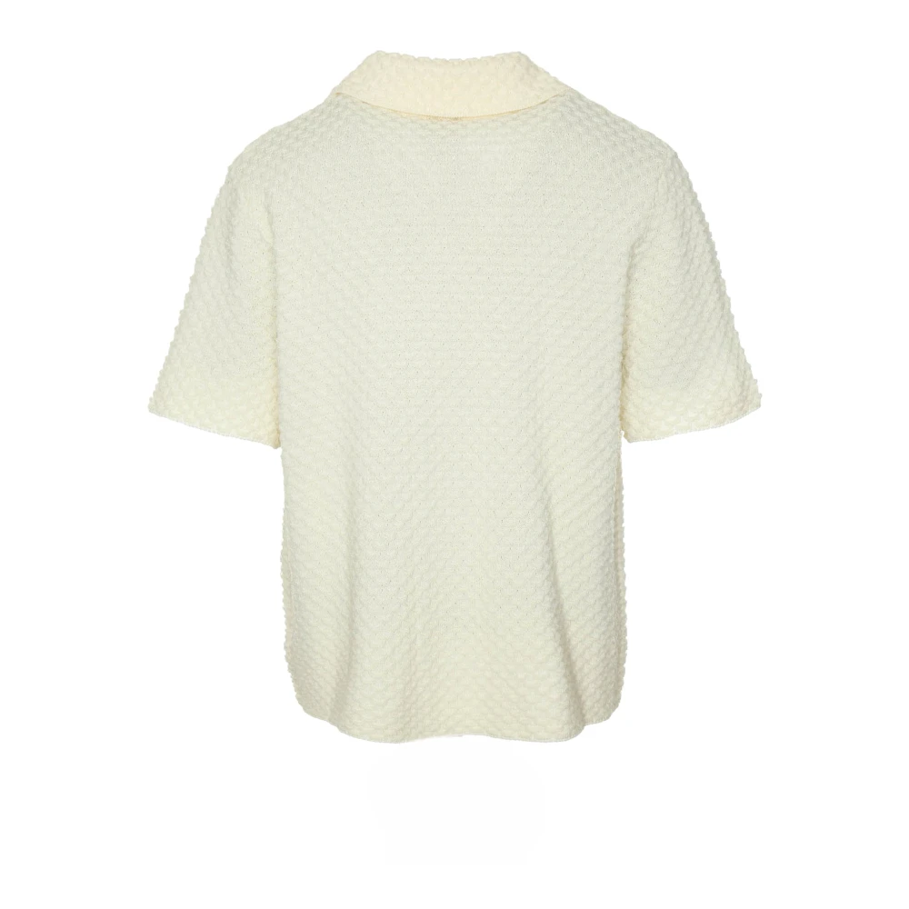 Casablanca Zomer Polo Gebreid Shirt met Knoopsluiting Beige Heren