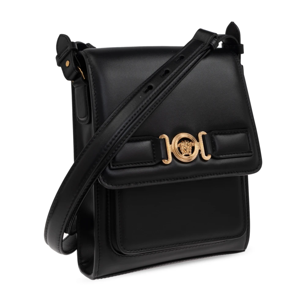 Versace Leren schoudertas Black Heren