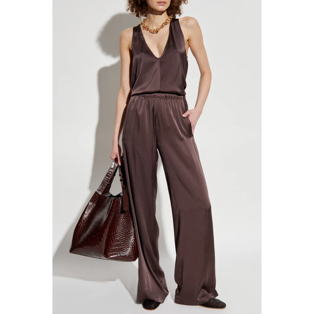 Forte Zijden losvallende broek Brown Dames