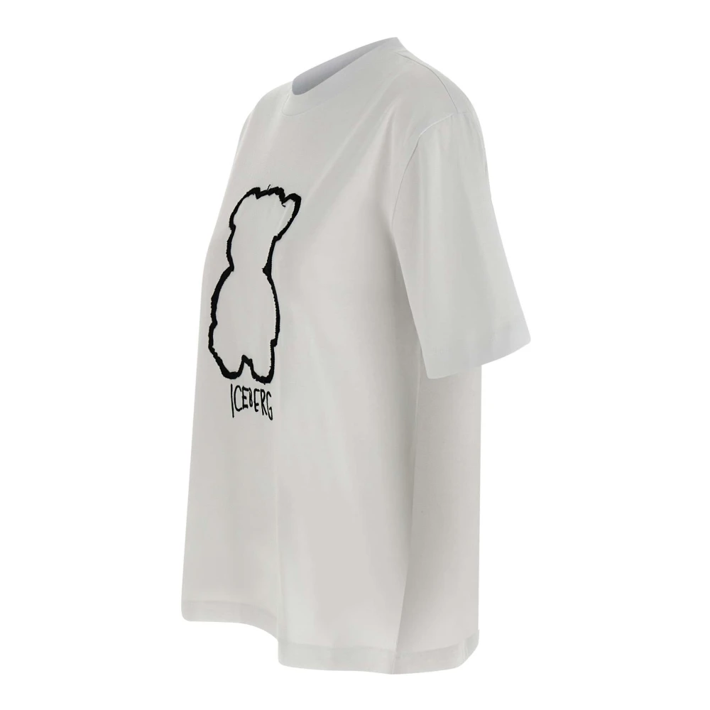 Iceberg Dames Katoenen T-shirt Wit Korte Mouwen White Dames