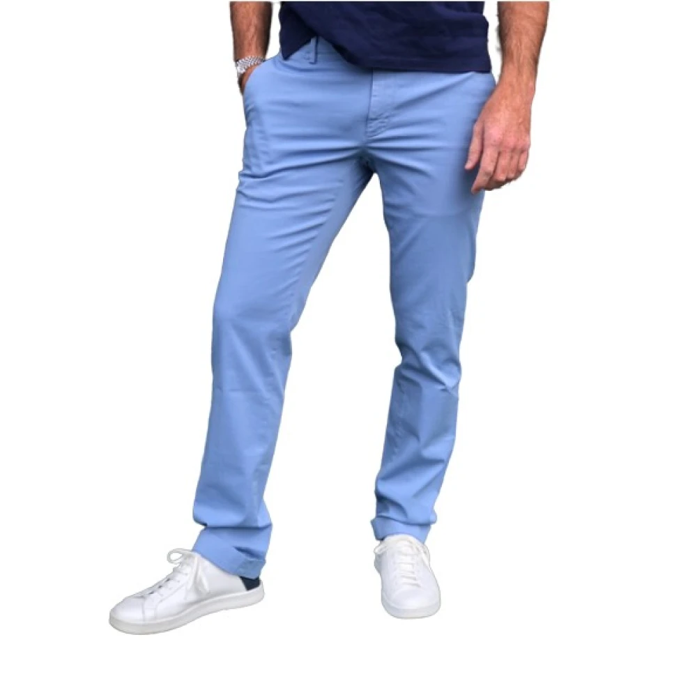 Mason's Katoenen Chino Broek met Comfortabele Pasvorm Blue Heren