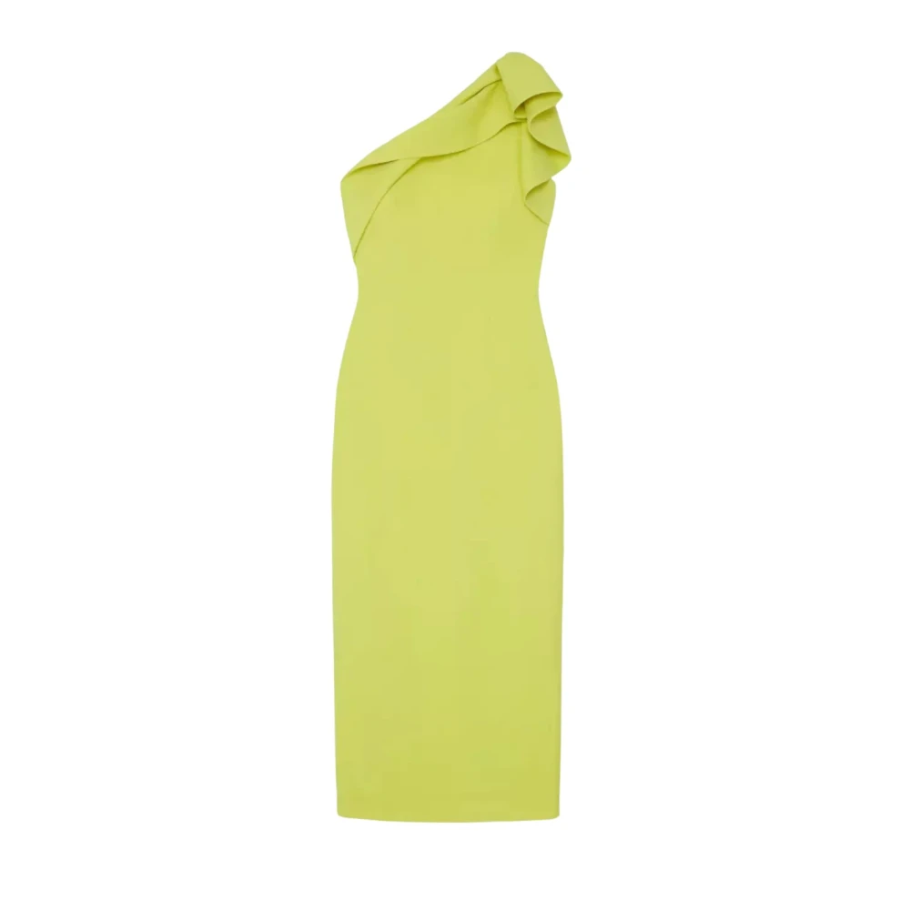 Roland Mouret Gele Jurk met Asymmetrische Halslijn Yellow Dames