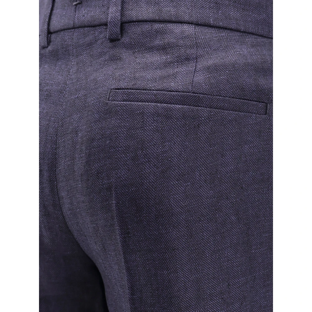 Berluti Geplooide Linnen Bermuda Shorts Blue Heren