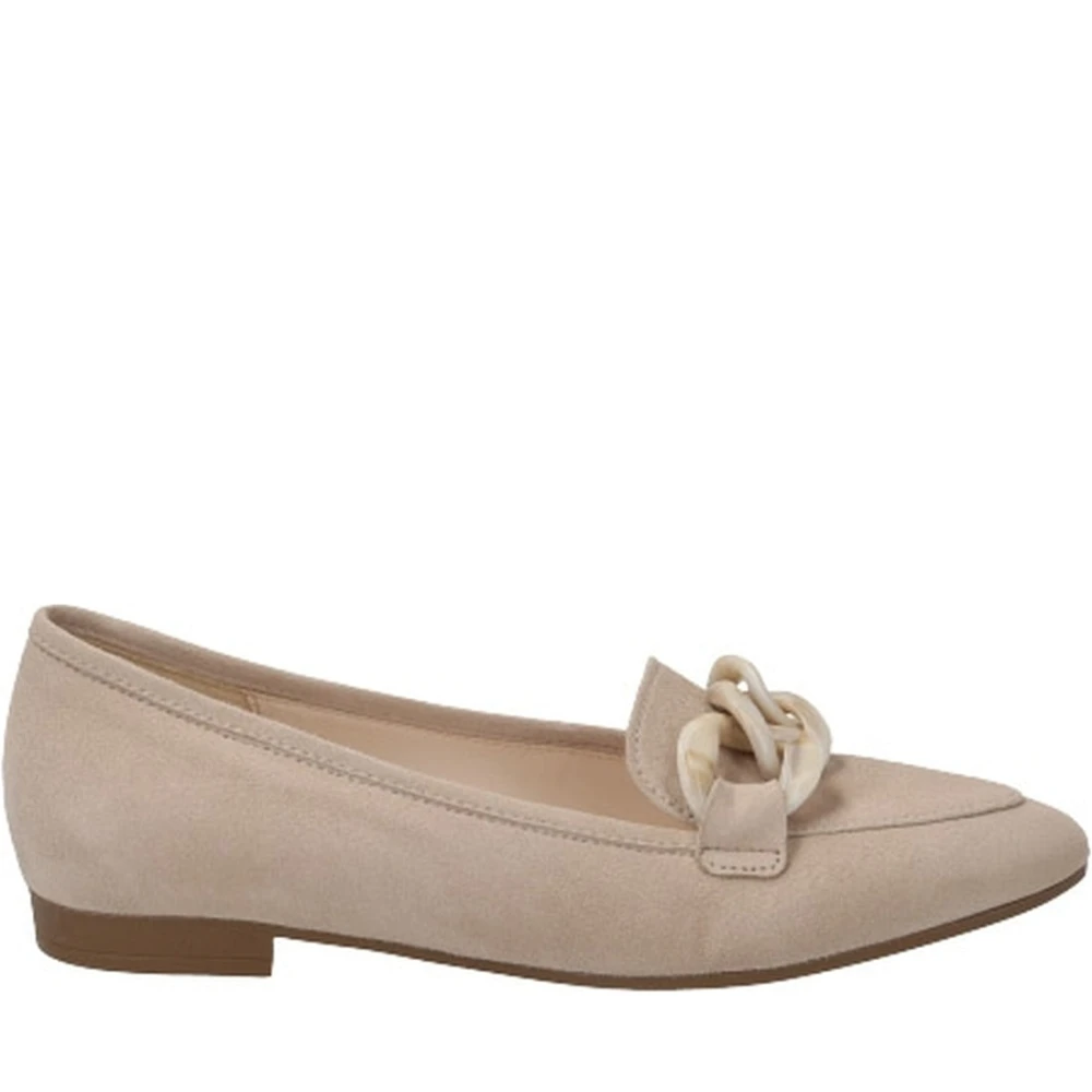 Gabor Stiliga beige mocka loafers för kvinnor Beige, Dam