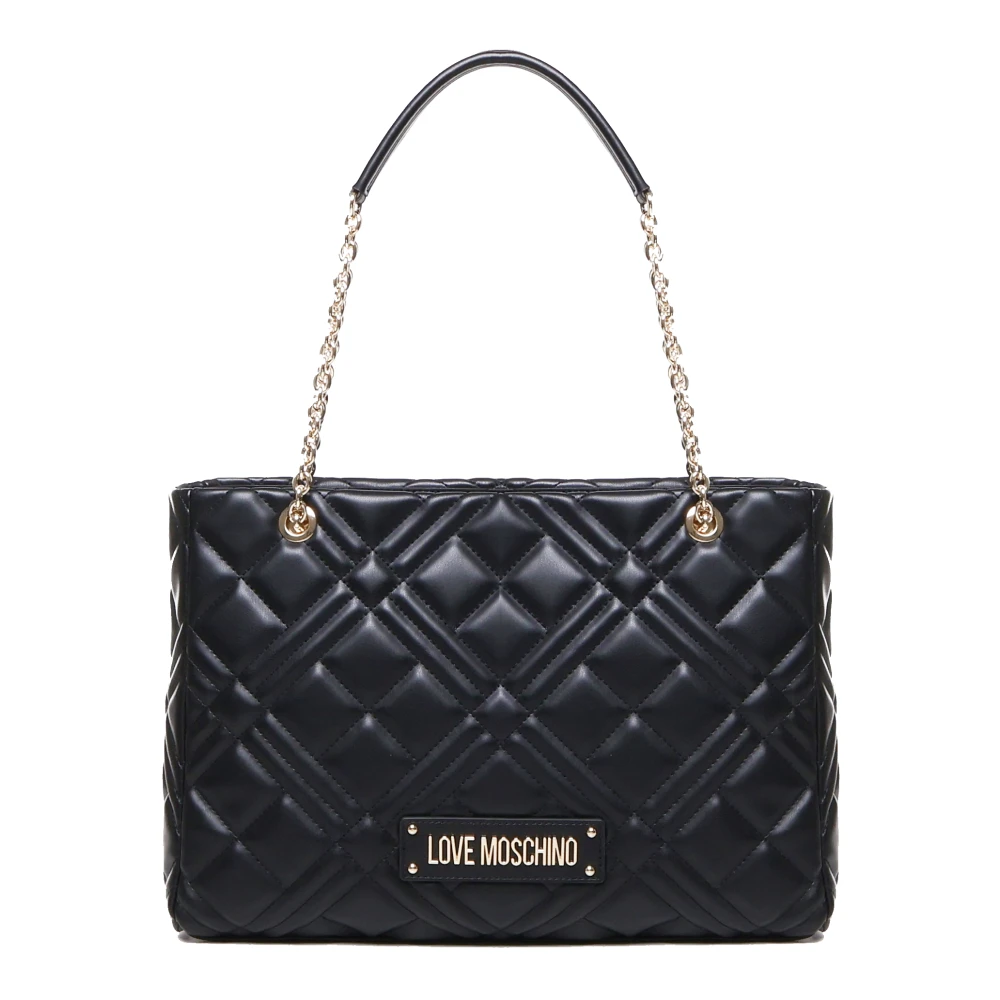 Love Moschino Zwarte Schoudertas Klep Sluiting Black Dames