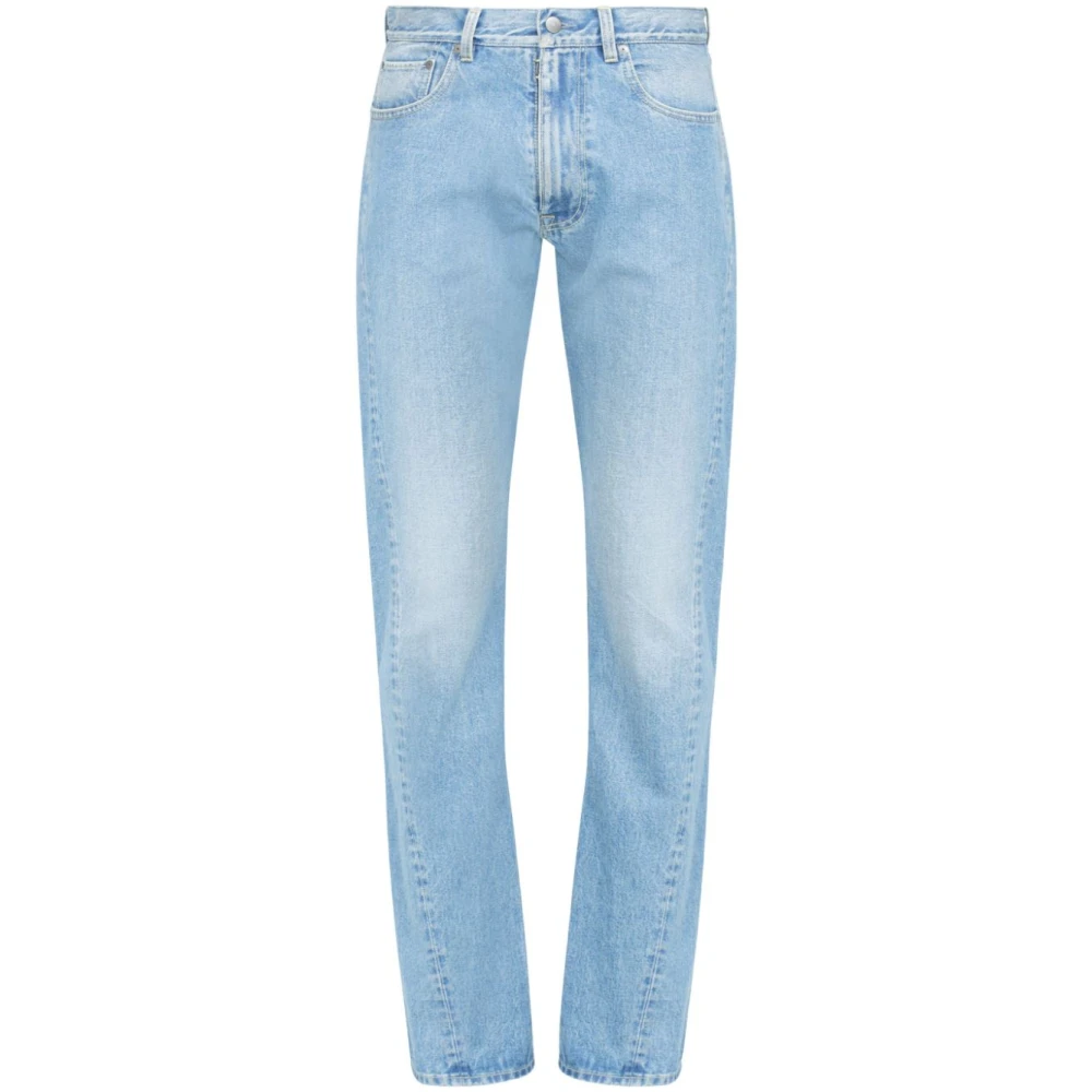 Maison Margiela Blauwe Denim Broek met Handtekening Logo Blue Heren