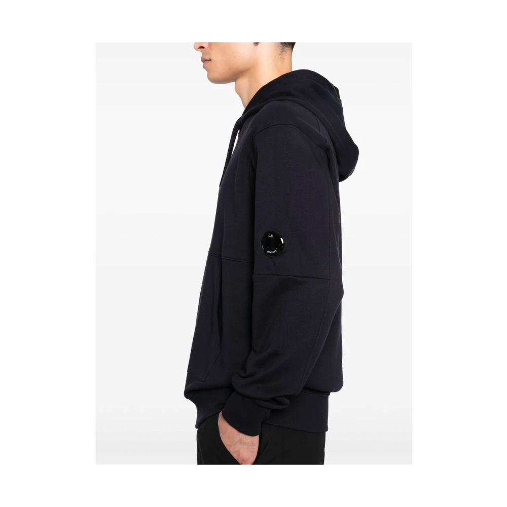 C.P. Company Navy Blauwe Hoodie Lens Detail Blue Heren