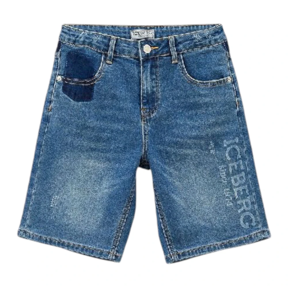 Iceberg Boys Blue Shorts, 12 Y, Denim Shorts