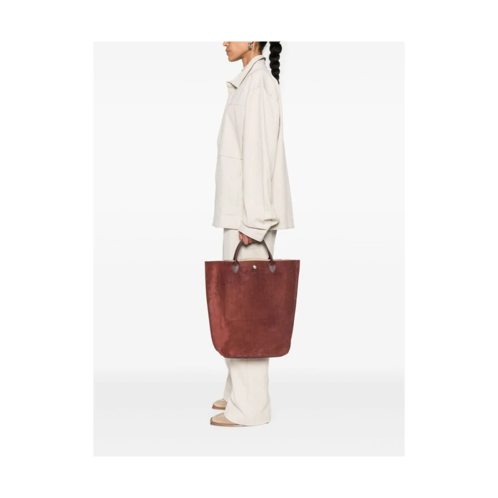 Longchamp Bourgondisch Kalfsleer Panel Handtas Red Dames