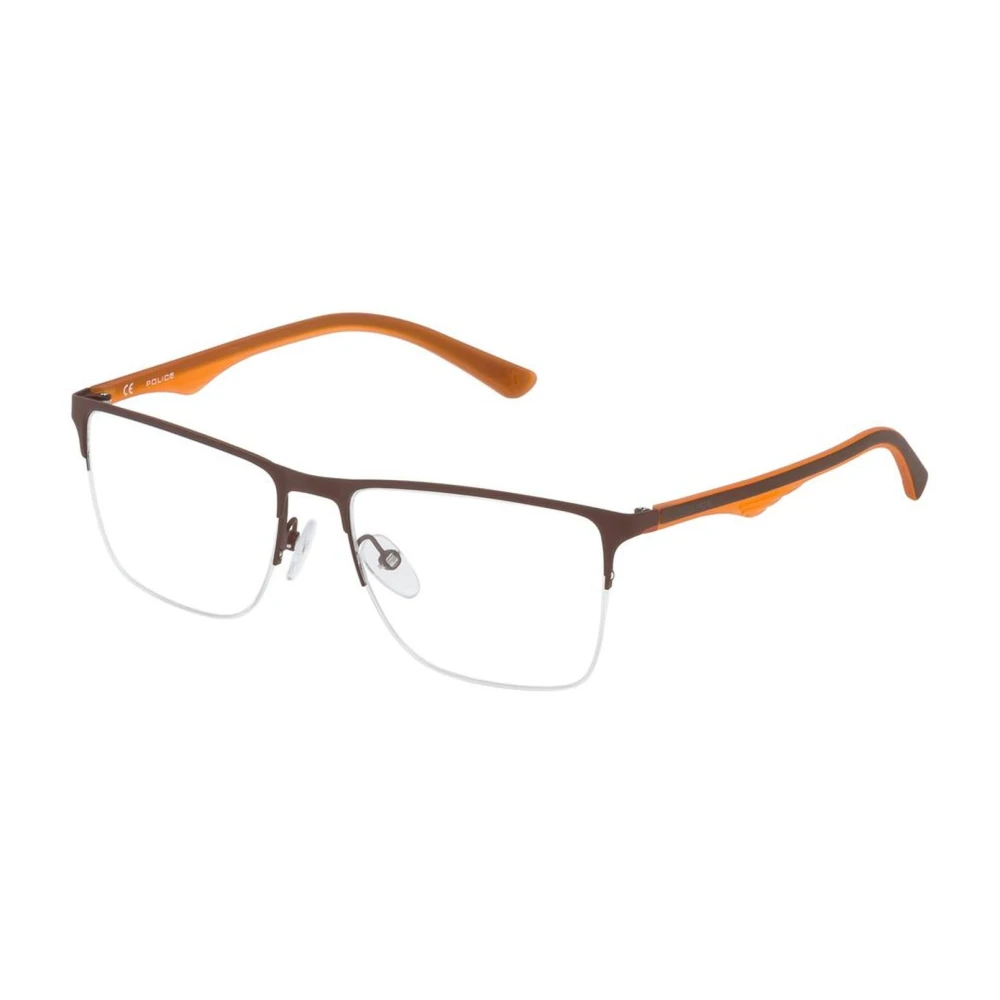 Police Bruine Metalen Frames met Metalen Armband Brown Heren