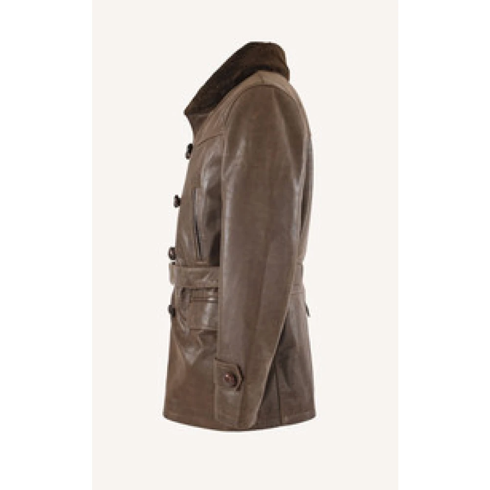 La Canadienne Bruine Schapenvacht Shearling Jas Brown Heren