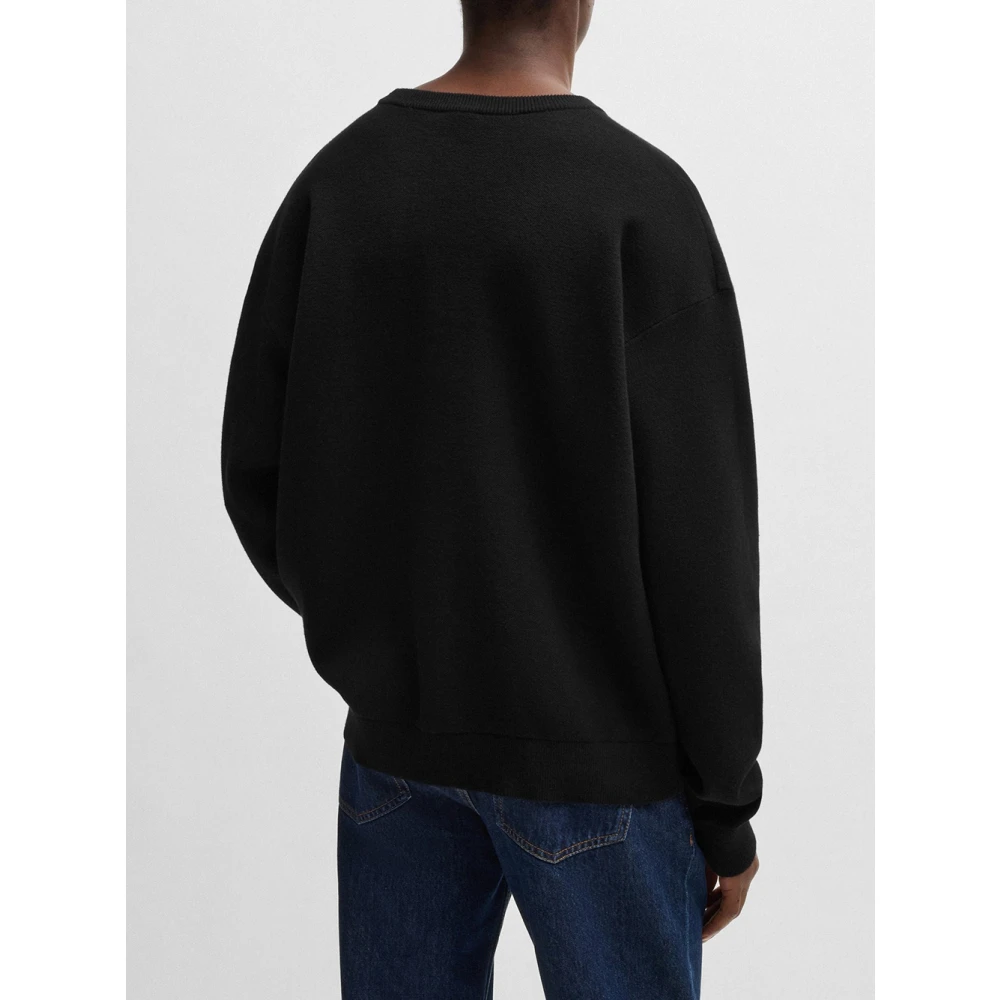 Hugo Boss Jack Skellington Oversized Sweater Zwart Black Heren