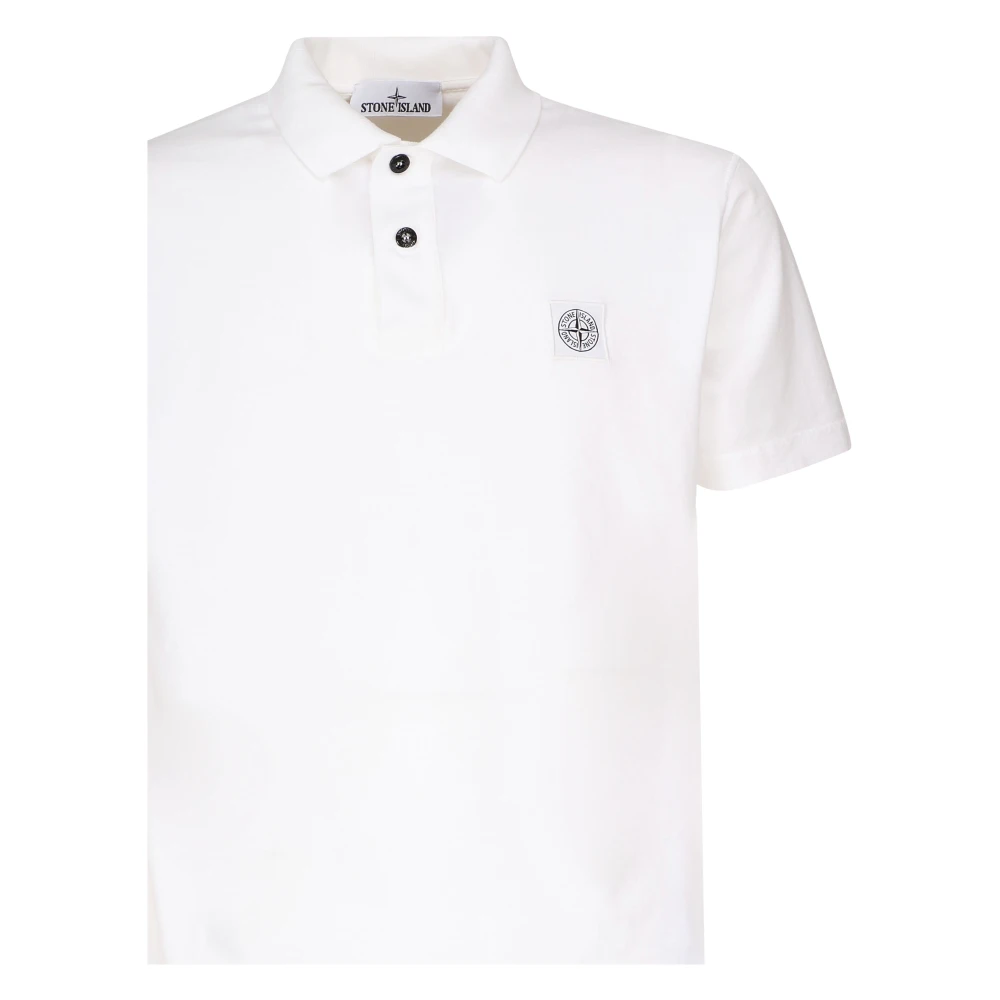 Stone Island Wit Poloshirt met Logopatch White Heren