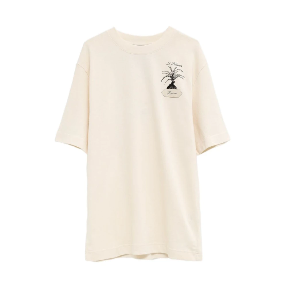 Jacquemus Beige T-Shirts, Male, 2XS, The Palmier T-Shirt