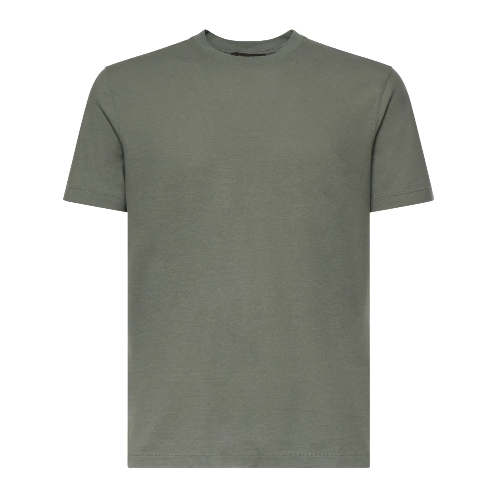 Zanone Mannelijk Groente Tops Heren, Groen, Xl, Katoen, Slim Fit Ice Cotton T-Shirt
