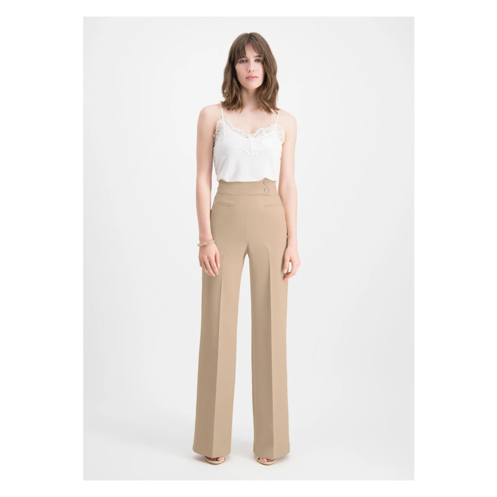 Nicowa High Waist Coreana Broek Beige Dames