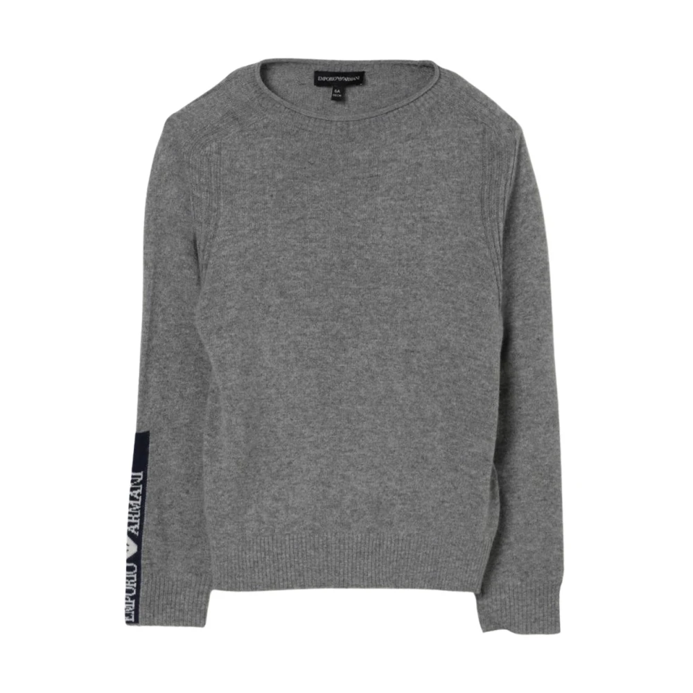 Emporio Armani Unisex Grijs Crew Neck Knit Sweater