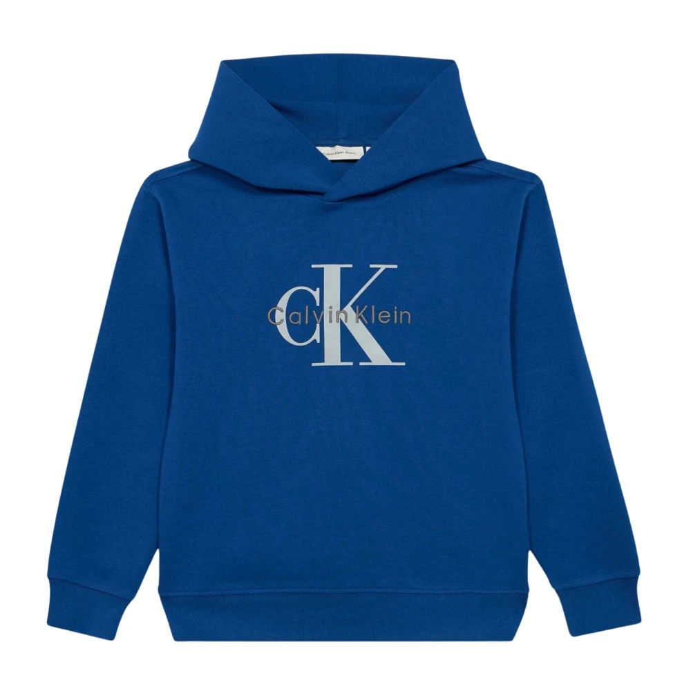 Calvin Klein Boys Blue Kids Sweatshirts, 8 Y, Hooded Sweatshirt