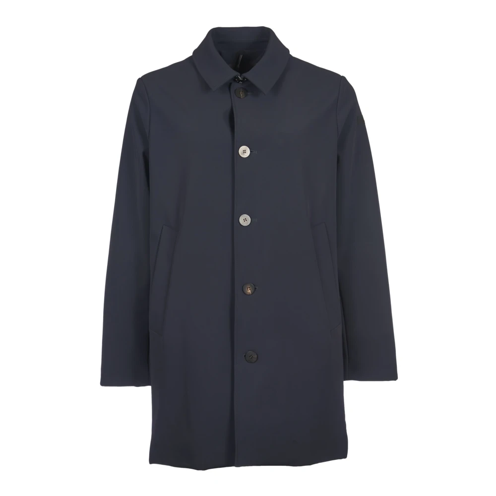 RRD Blauwe Trenchcoat met Waterdichte en Ademende Stof Blue Heren