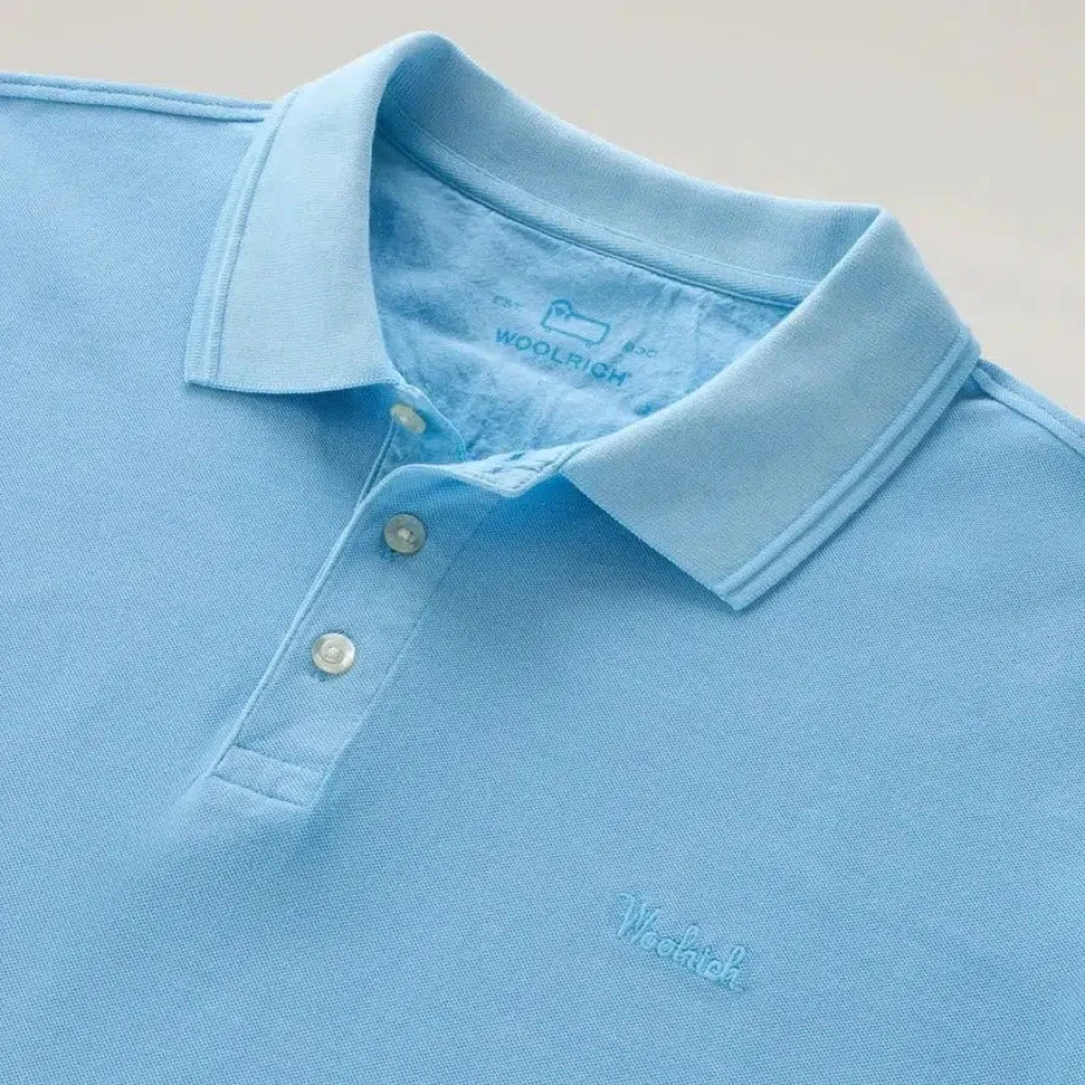 Woolrich Stretch Cotton Polo Blue Heren