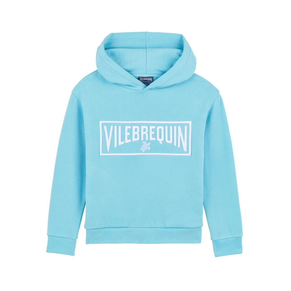 Vilebrequin 3D Broderad Logotyp Huvtröja Sweatshirt Blue, Pojke