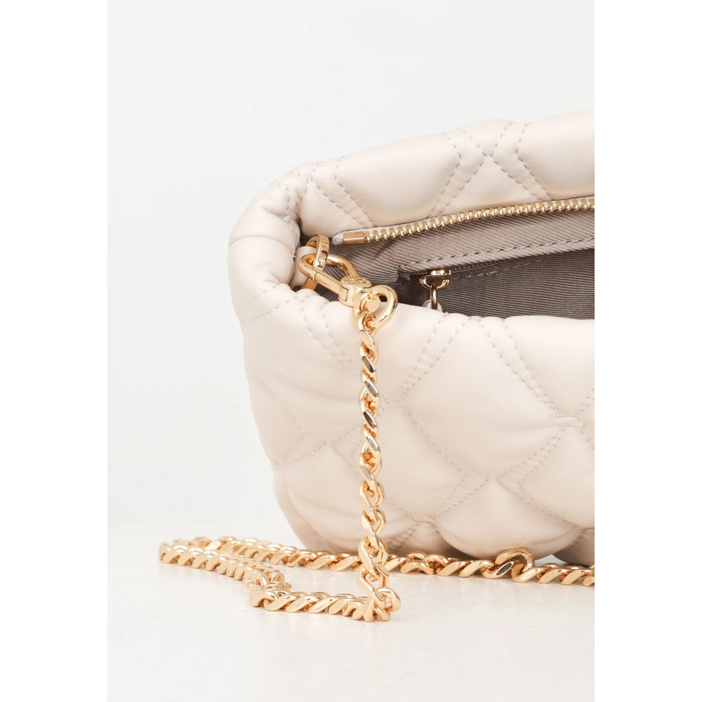 Elisabetta Franchi Geëmbosseerde witte clutch handtas herfst winter Beige Dames