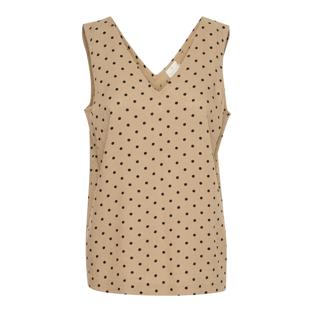 Kaffe Polka Dot Top Beige Dames