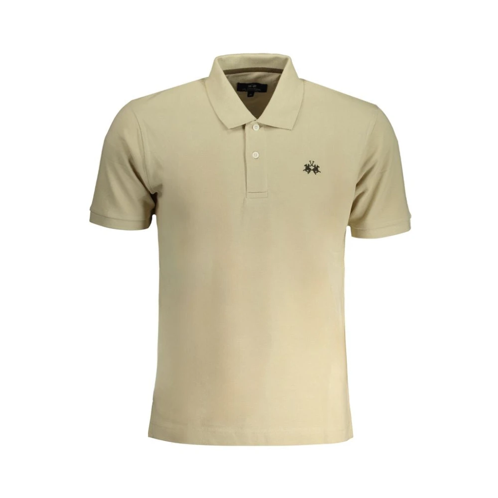 LA MARTINA Beige Katoenen Poloshirt met Korte Mouwen Beige Heren