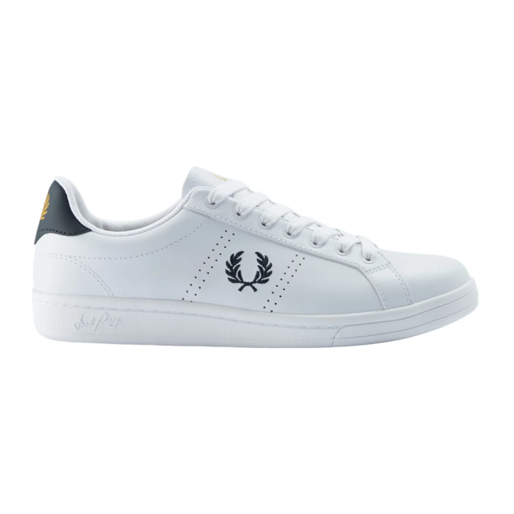 Fred Perry Men's White Leather Sneakers B721 Style