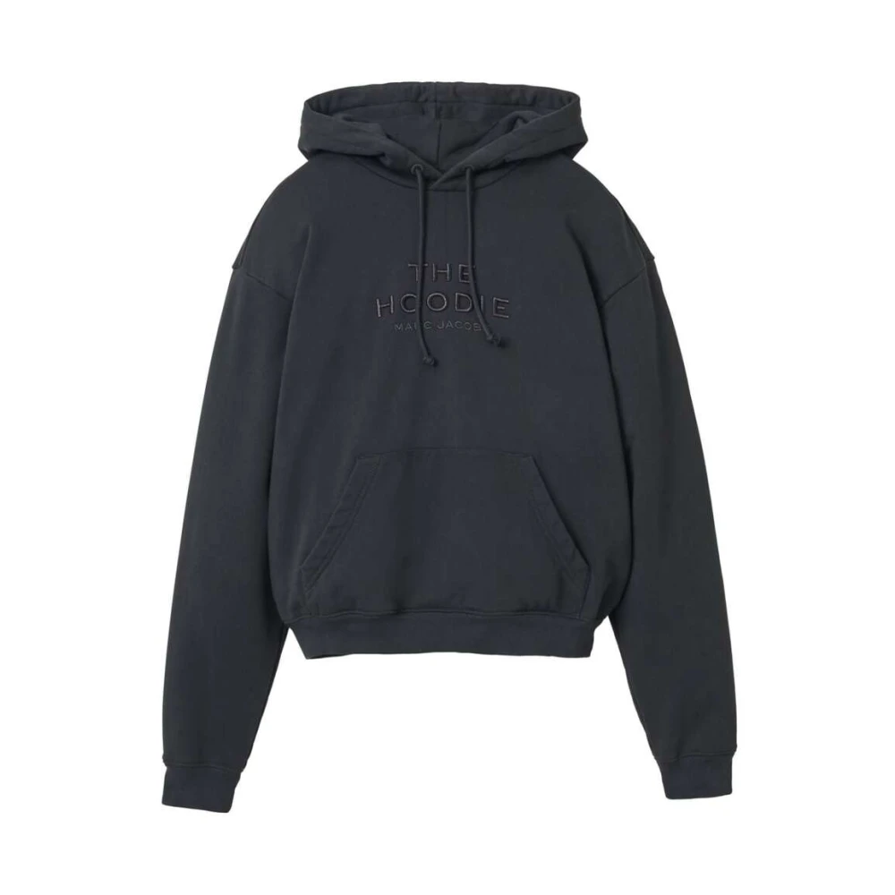 Marc Jacobs Zwarte Katoenen Hoodie met Geborduurd Logo Gray Dames