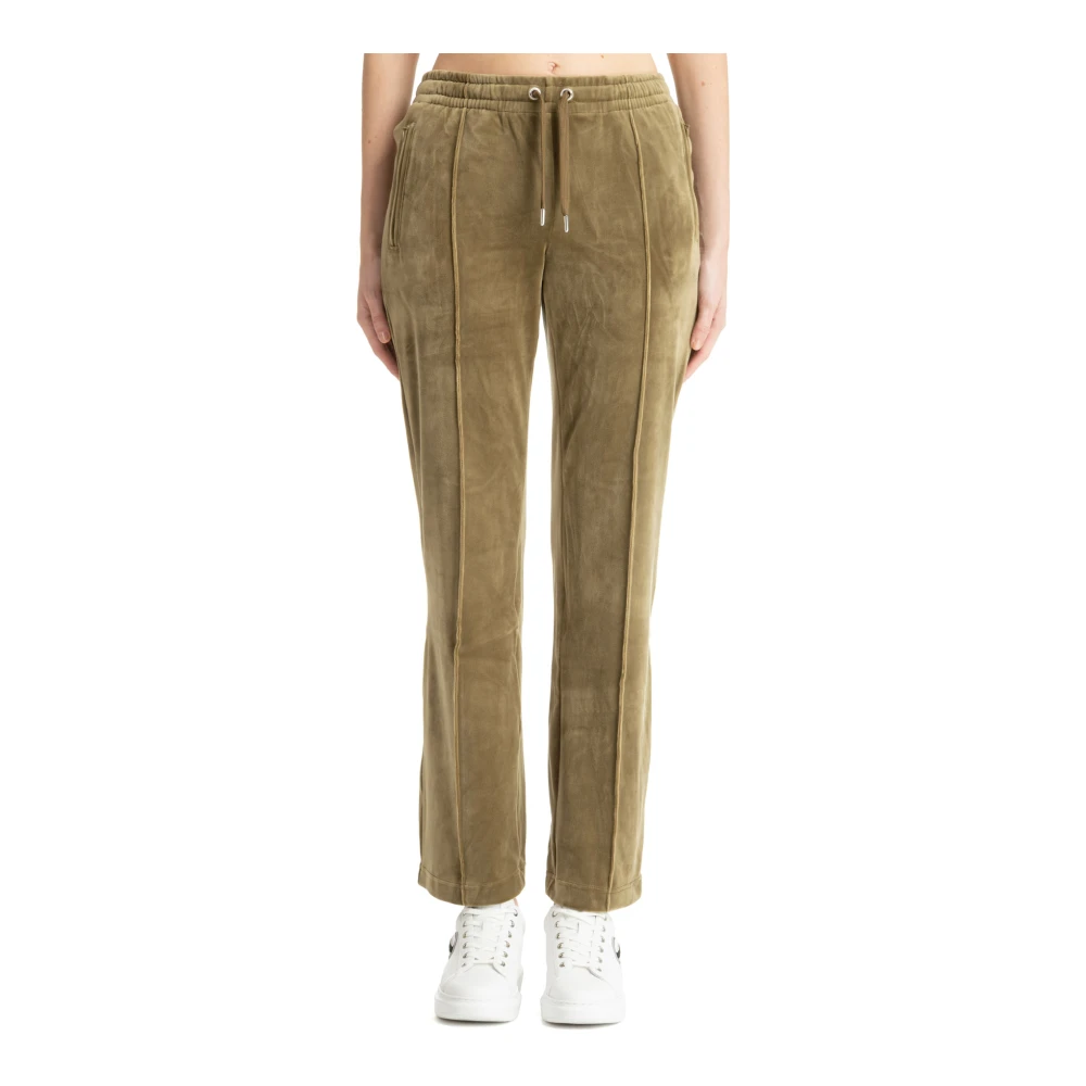 Juicy Couture Middelhoge Taille Koord Sweatpants met Swarovski Green Dames
