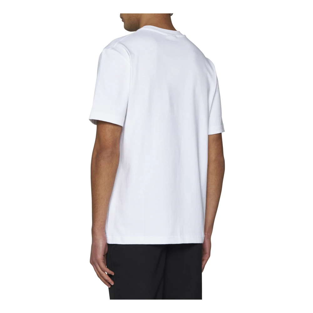 Jacquemus Wit Logo Patch Crew Neck T-shirt White Heren