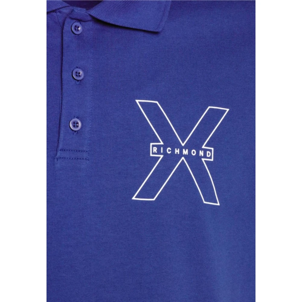 John Richmond Heren Polo Shirt Blue Heren