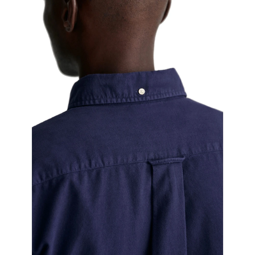 Gant Geborstelde Oxford Overhemd Blue Heren