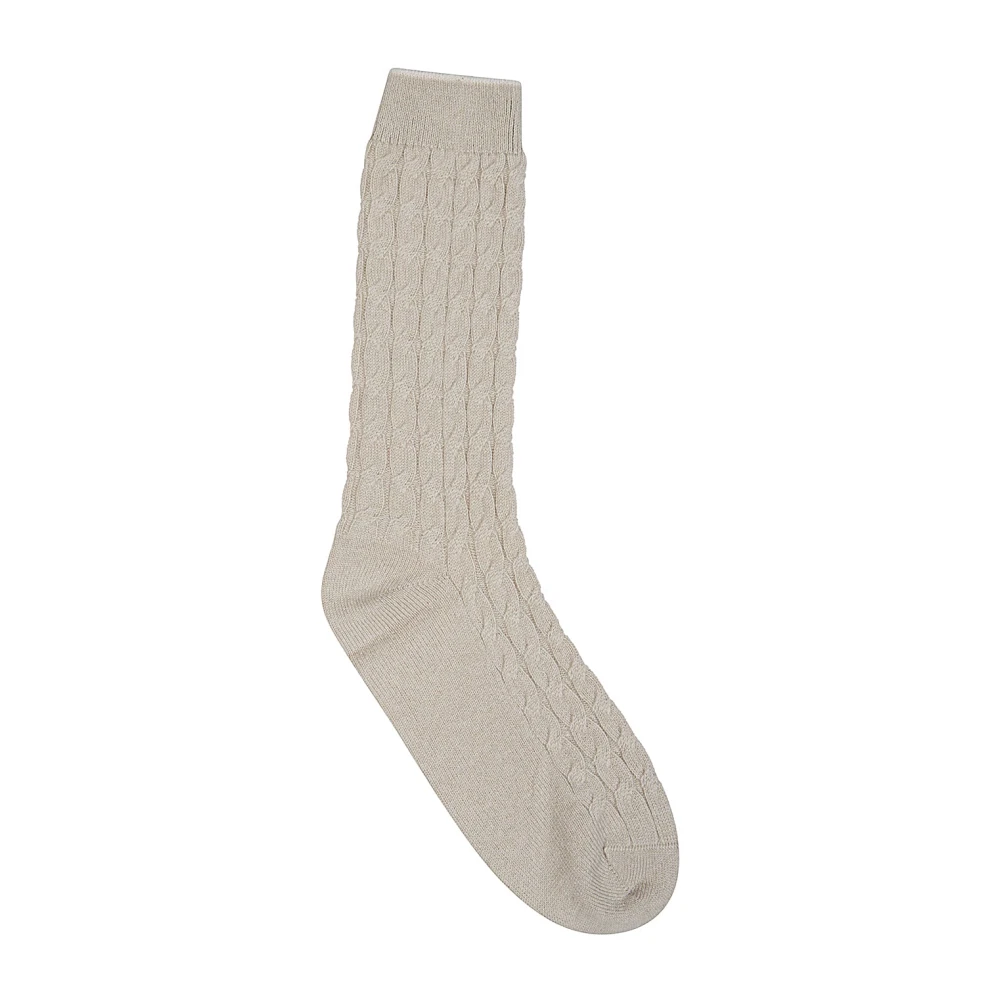 Eleventy Men's Beige Braided Cashmere Socks - Socks - One Size - Underwear