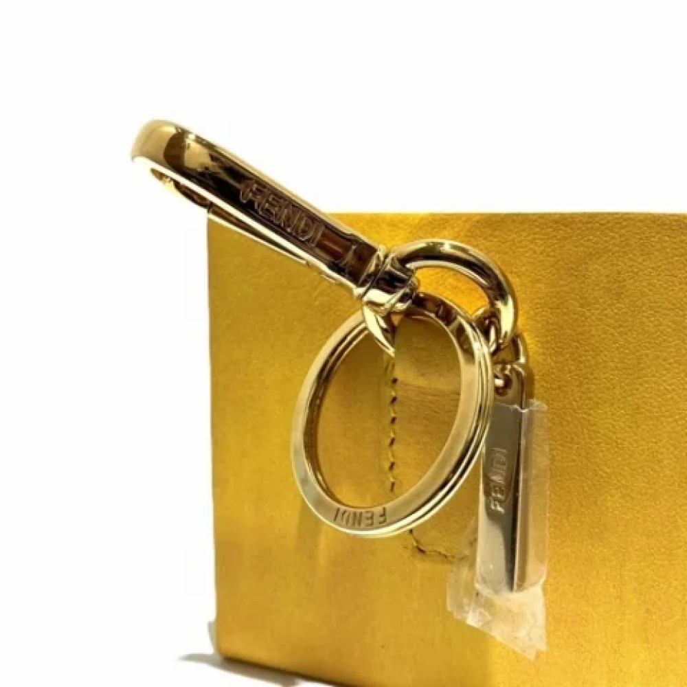 Fendi Vintage Pre-owned Leather key-holders Yellow Dames