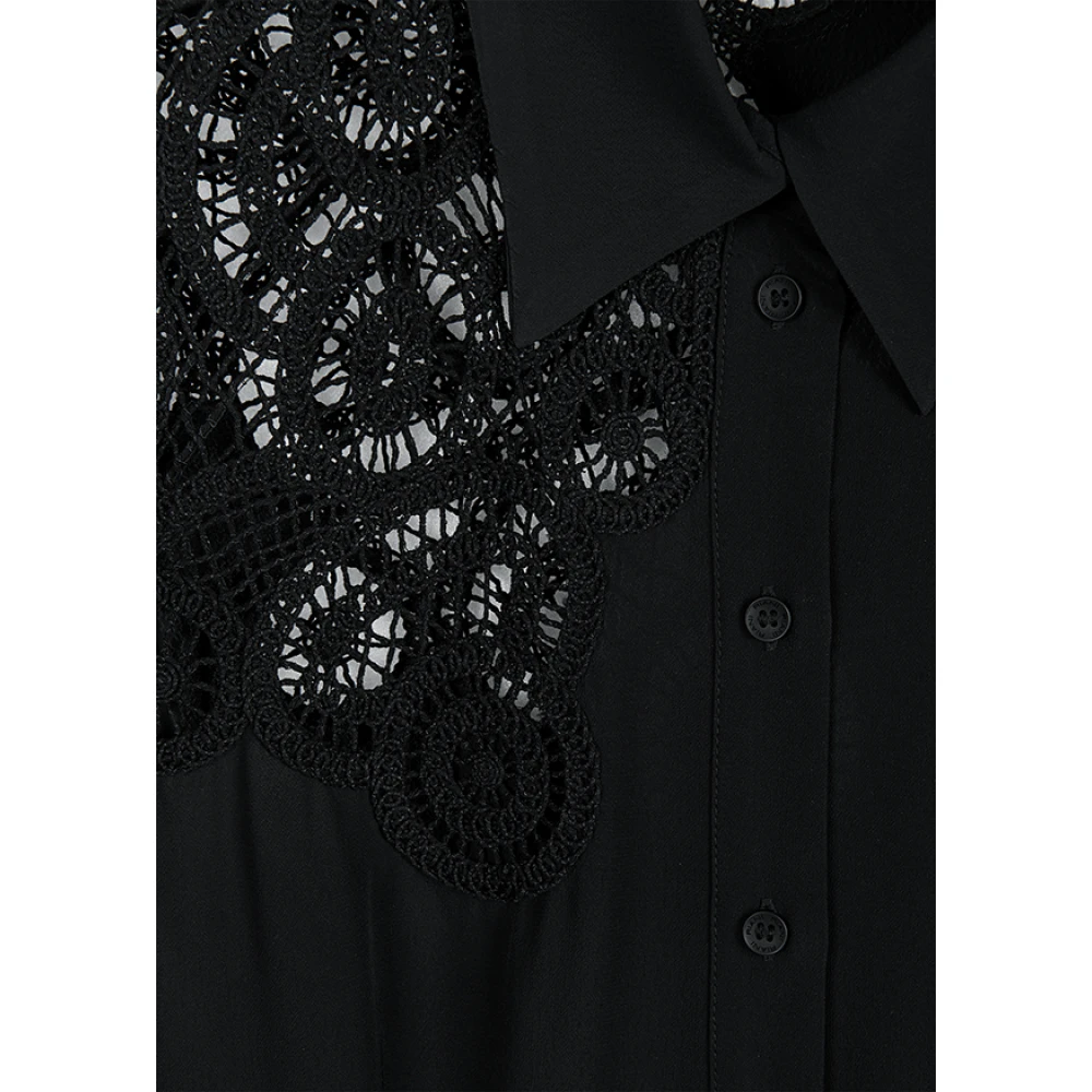 RIANI Elegante Zwarte Jurk met Macramé Details Black Dames