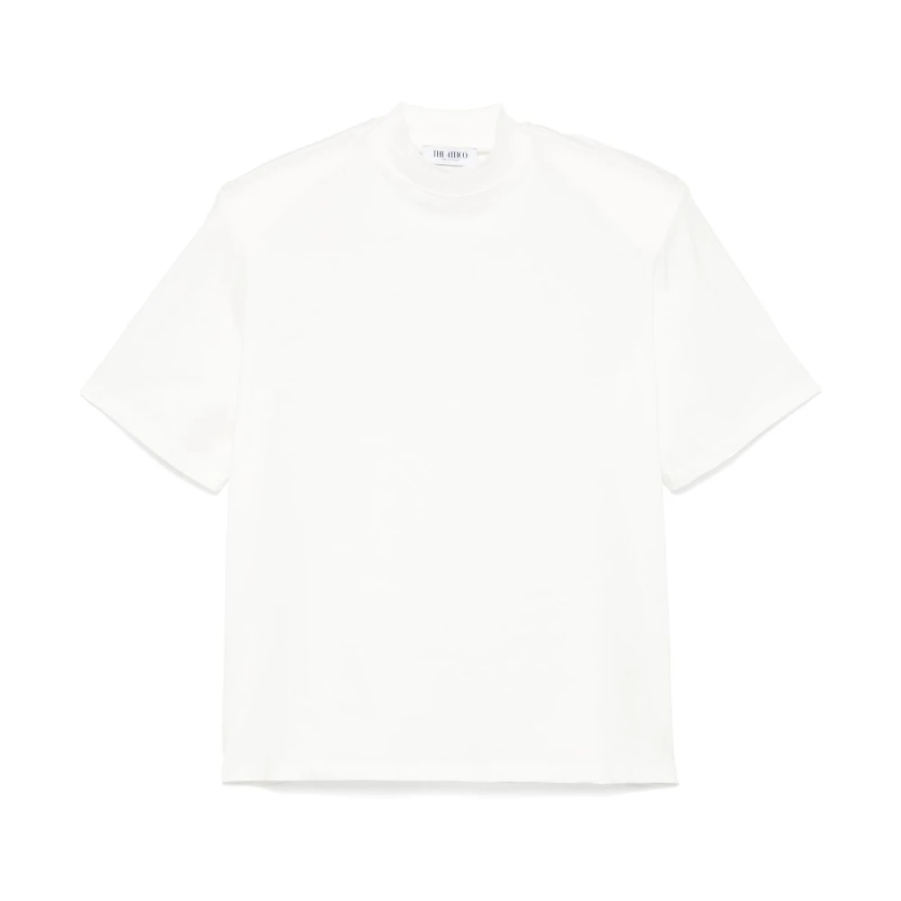 The Attico Witte Crew Neck Top Korte Mouwen White Dames